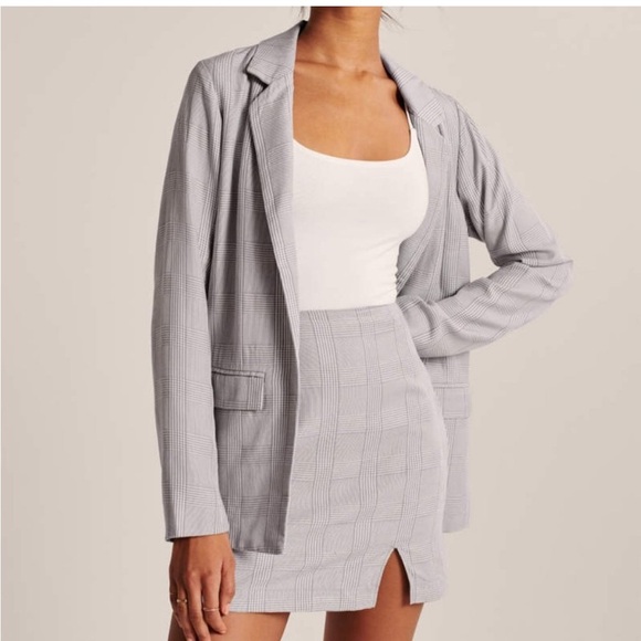 Abercrombie & Fitch Tartan Plaid Relaxed Single Breasted Blazer Jacket Medium - Picture 10 of 10